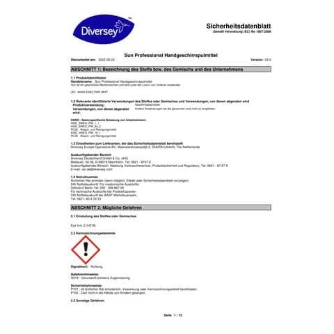 Handspülmittel Sun Prof. 1L SUN 100959598 W117