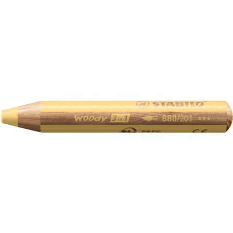 Aquarellfarbstift pastellgelb STABILO 880/201 Woody 3in1