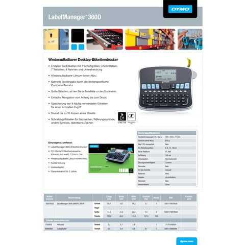 Beschriftungsgerät blau/si DYMO S0879520 LM360D