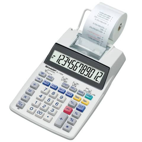 Tischrechner EL-1750V - 12-stellig, druckend, 150 x 51,5 x 230 mm, weiß