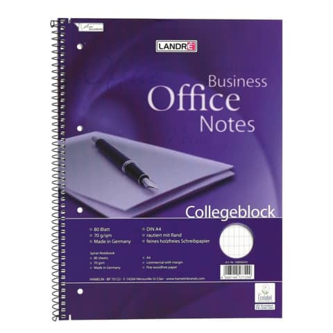 Collegeblock A4+/80BL rautiert LANDRE 100050245