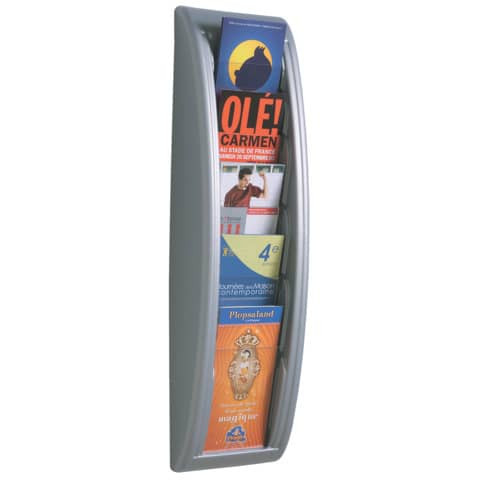 Wand-Prospekthalter 1/3 A4 silber PAPERFLOW 4062.35 QuickBlick