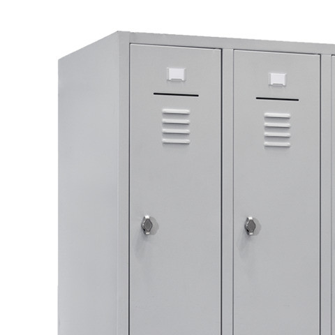 Garderobenschrank 2 Abteile Stahl grau Q-CONNECT KF14186 DVK0080MONT.+VERT.