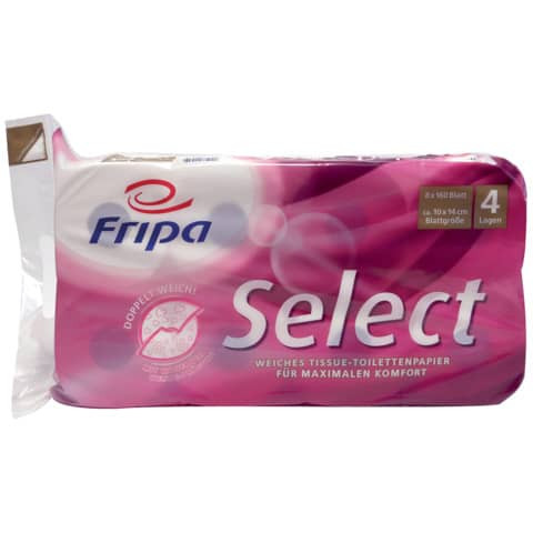Toilettenpapier 4-lag. 8RL weiß FRIPA 1040801 Select