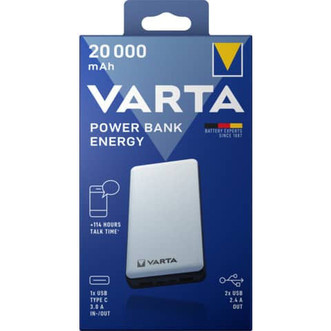 Ladestation Powerbank 20.000mAh weiß VARTA 57978 101 111