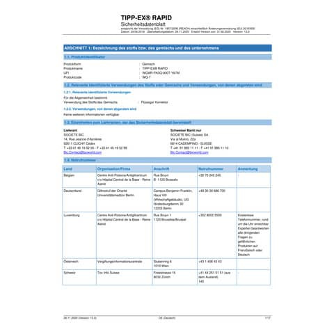 Korrekturflüssigkeit Rapid 25ml weiß TIPP-EX 8871602 Blister