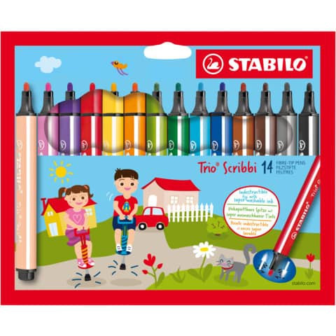 Faserschreiber 14 Stück Trio Scribbi STABILO® 368/14-01