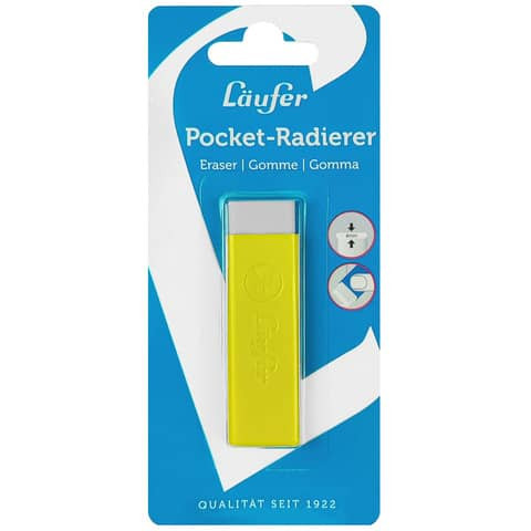 Radiergummi Pocket 2 gelb LÄUFER 69262