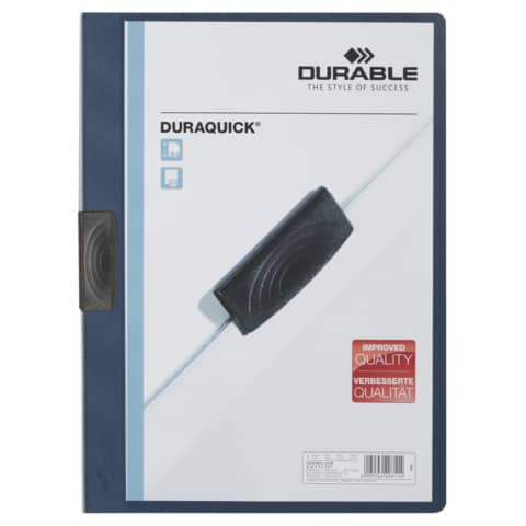 Klemmmappe Duraquick A4 dkblau DURABLE 2270 07 Plastik