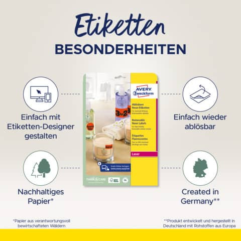 Inkjetetikett 210x297 neonrot ZWECKFORM L6005-25 25St