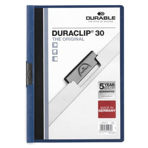 Klemmmappe Duraclip A4 dunkelblau DURABLE 2200 07 30BL