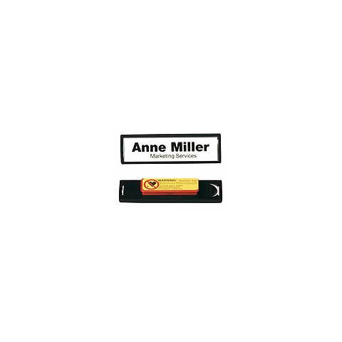Namensschild 67x16mm Clip Card sw DURABLE 8132 01 25ST mit Magnet