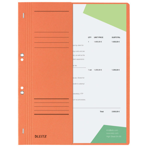 Ösenhefter A4 orange LEITZ 37400045 halber Deckel