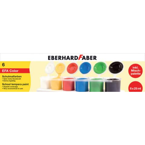 Schulmalfarbe Set 6ST/ 25ml sort. EBERHARD FABER 575506