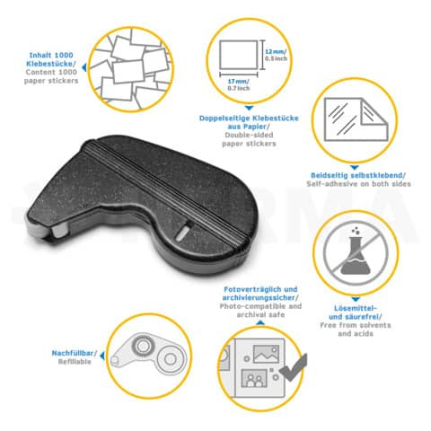 Klebespender Vario fest haftend 1000 St HERMA 1023 blau