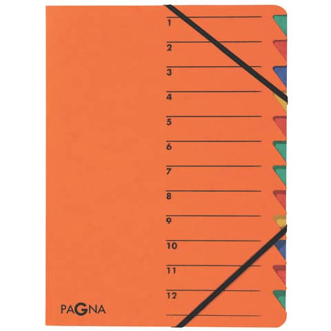 Ordnungsmappe orange 12teilig PAGNA 24131-12 Gummizug