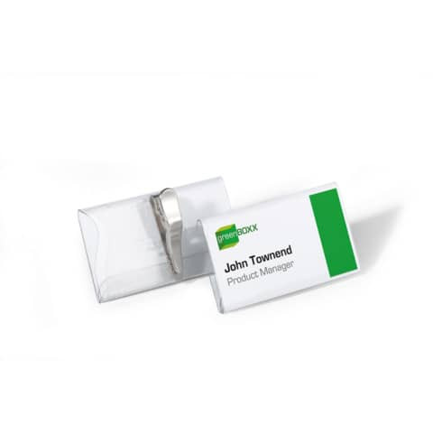 Namensschild 25ST 40x75mm DURABLE 8110 19 m.Krokoklemme