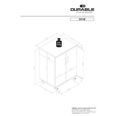 Flügeltürenschrank geschl. buche DURABLE 3115 47 Holz