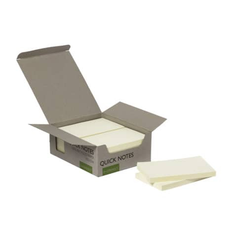 Haftnotizblock 100BL 12BK Recyceld gelb Q-CONNECT KF17322 127x76mm