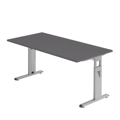 Schreibtisch 160x80cm graphit/silber HAMMERBACHER VOS16/G/S