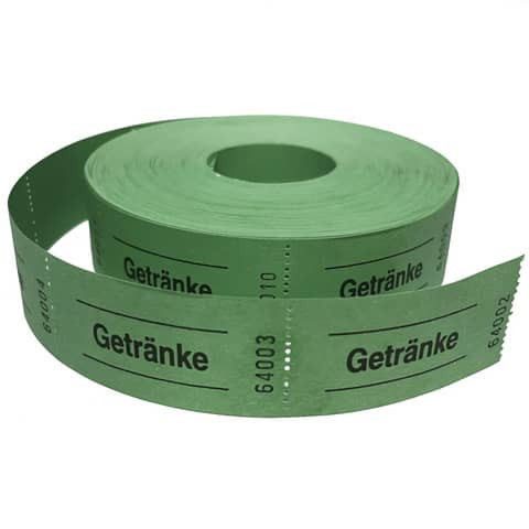 Gutscheinrolle Getränke grün 601058 1000Abrisse