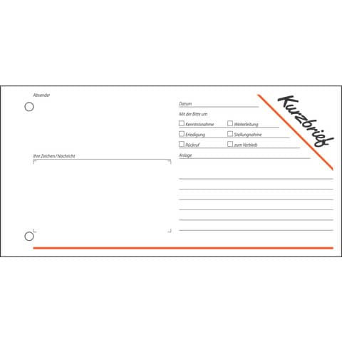 Kurzbrief A4 quer 100BL SIGEL KF213 1/3 A4q