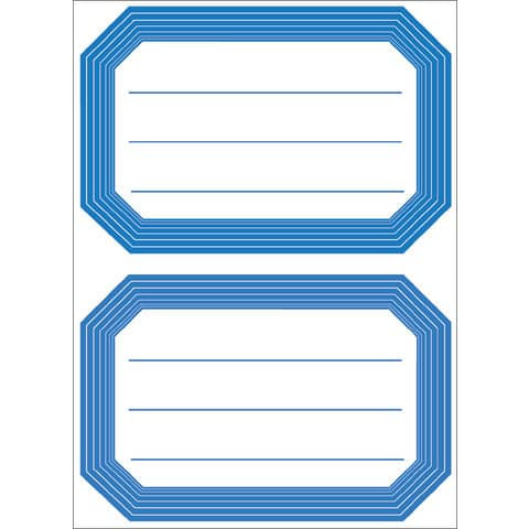Buchschild 82x55 mm blauer Rand liniert HERMA 5714 12 Stück permanent