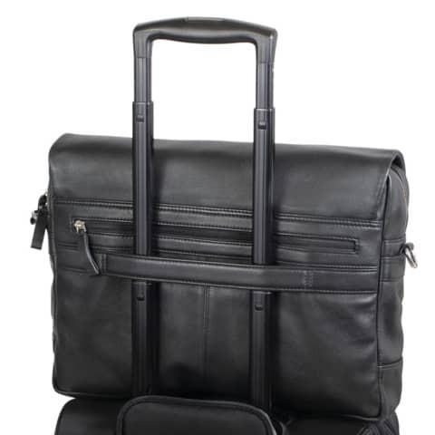Umhängetasche Leder schwarz ALASSIO 47035 28x38x9,5cm