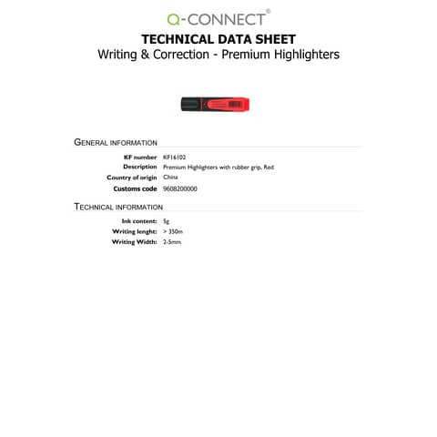 Textmarker Premium 2-5mm rot Q-CONNECT KF16102