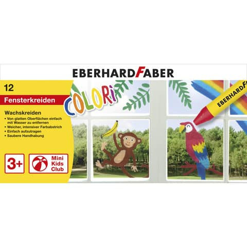Wachsmalkreide f.Fenster 12ST sort. EBERHARD FABER 524112