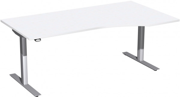 Elektro-Hubtisch rechts höhenverstellbar, 1800x1000x650-1250, Weiß/Silber