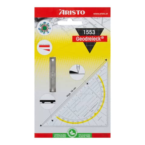 Geodreieck 16cm mit Griff ARISTO AR1553