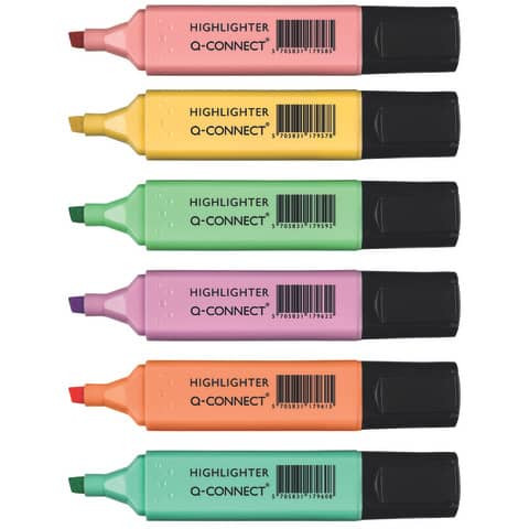 Textmarker 6ST pastell sortiert Q-CONNECT KF17963 1,0-5,2mm