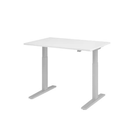 Schreibtisch elektr.höh weiß/sil HAMMERBACHER VXMKA12/W/S 120x80cm