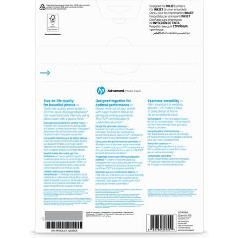 Fotopapier 25BL glossy HP P Q5456A A4 250g