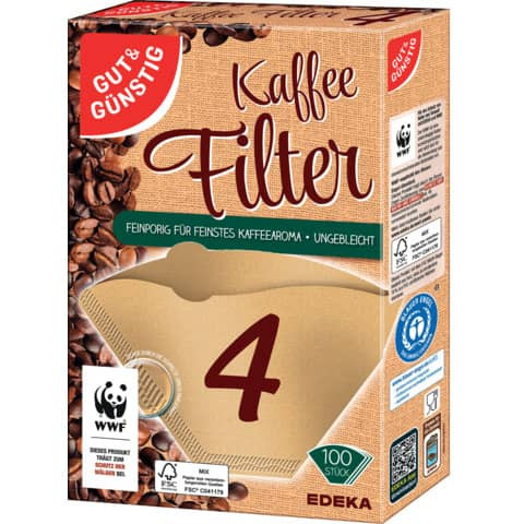 Kaffeefilter 100ST naturbraun G&G 2129557007 Gr.4