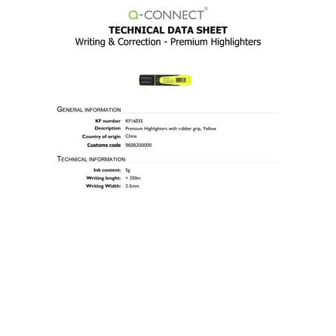 Textmarker Premium 2-5mm gelb Q-CONNECT KF16035