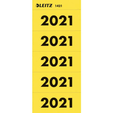 1421 Inhaltsschild 2021 - selbstklebend, 100 Stück, gelb