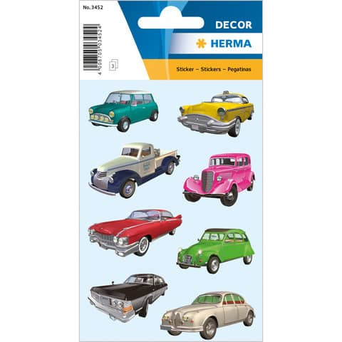 Schmucketikett Autos II 8 Stück HERMA 3452 Decorsticker