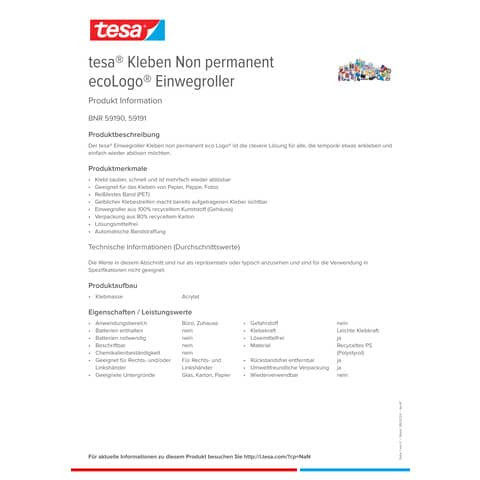 Kleberoller Einweg 8,5mm abl TESA 59190-00005-03