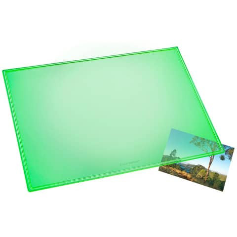 Schreibunterlage tranzluzent neongrün LÄUFER 32628 Durella 40x53cm