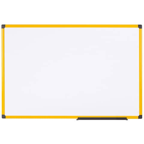 Whiteboard Ultrabrite - 120 x 90 cm, lackierter Stahl, gelber Aluminiumrahmen, weiß