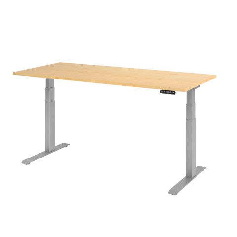 Schreibtisch elek.höhenv. ahorn/silber HAMMERBACHER VXDKB19/3/S 180x80cm