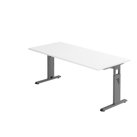 Schreibtisch Fü.graphit /weiß HAMMERBACHER VOS19/W/G 180x80cm