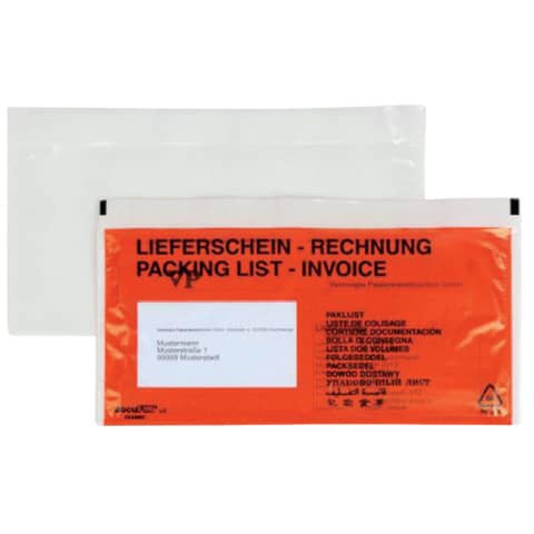 Begleitpapiertasche DL SK rot 250St. DOCUFIX 2FVDO402023 Druck Lief./Rech.