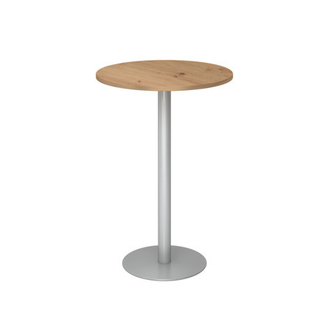 Stehtisch rund asteiche/silber feste Höh HAMMERBACHER VSTH08/R/S 80 cm
