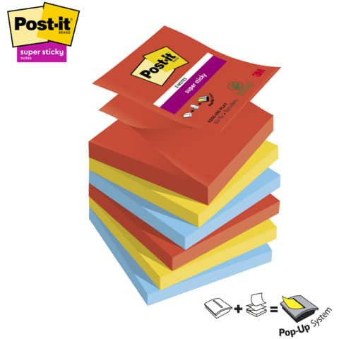 Haftnotizblock Z-Notes Playful 6x90BL POST-IT R330-6SS-PLAY 76x76mm