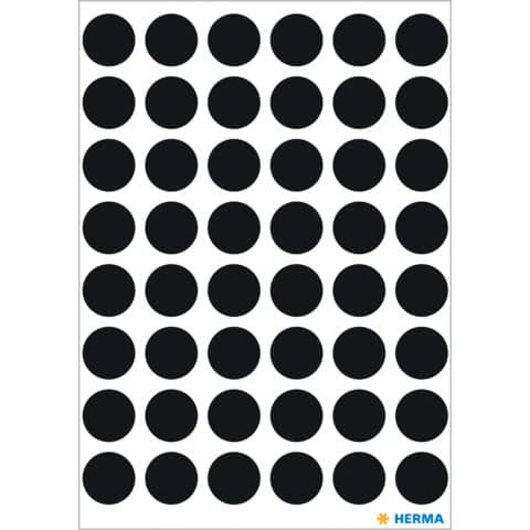 Etiketten Ø13mm schwarz HERMA 1869 240 Stück permanent haftend