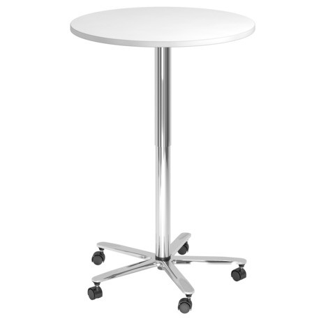 Besprechungstisch rund weiss/chrom HAMMERBACHER VST08/W/C 80cm rund