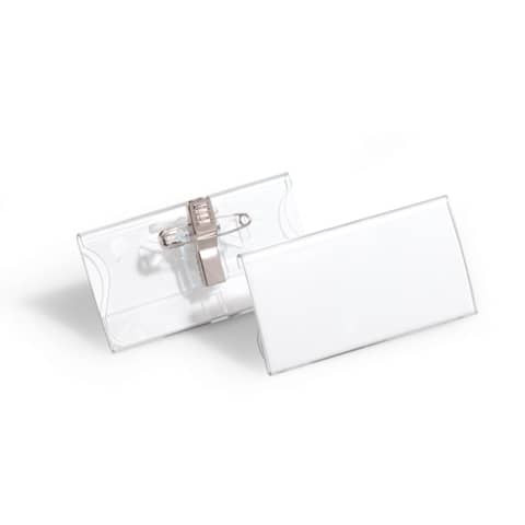 Namensschild 25ST 40x75mm transp. DURABLE 8121 19 mit Kombiklemme